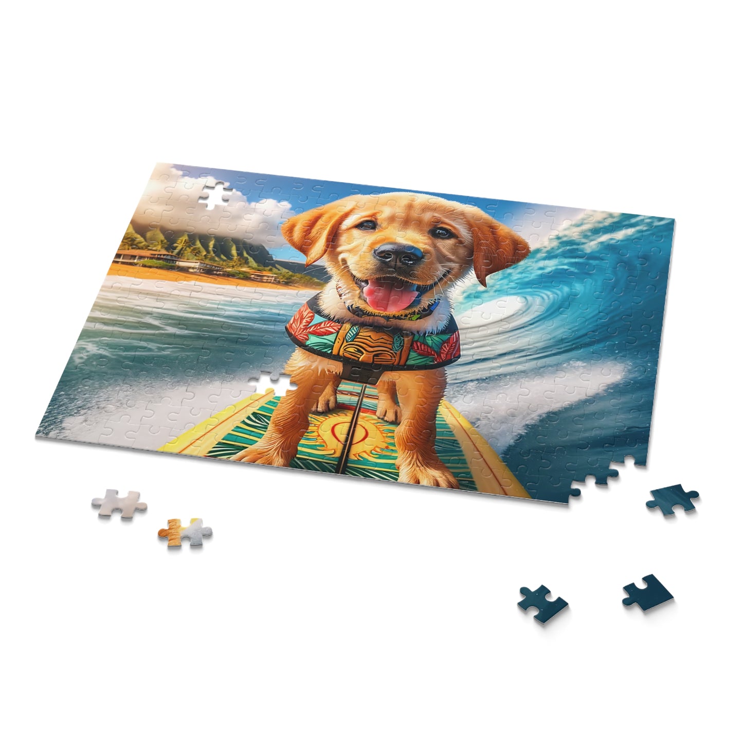 Surf Pups! Surfing Labrador Puppy Puzzle 3 - (120, 252, 500-Piece)