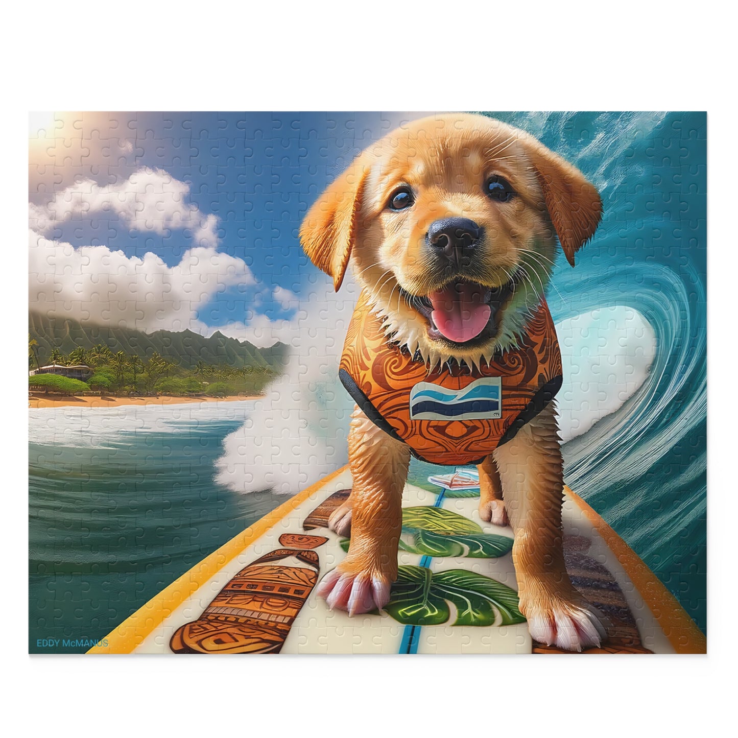 Surf Pups! Surfing Labrador Puppy Puzzle 2 - (120, 252, 500-Piece)