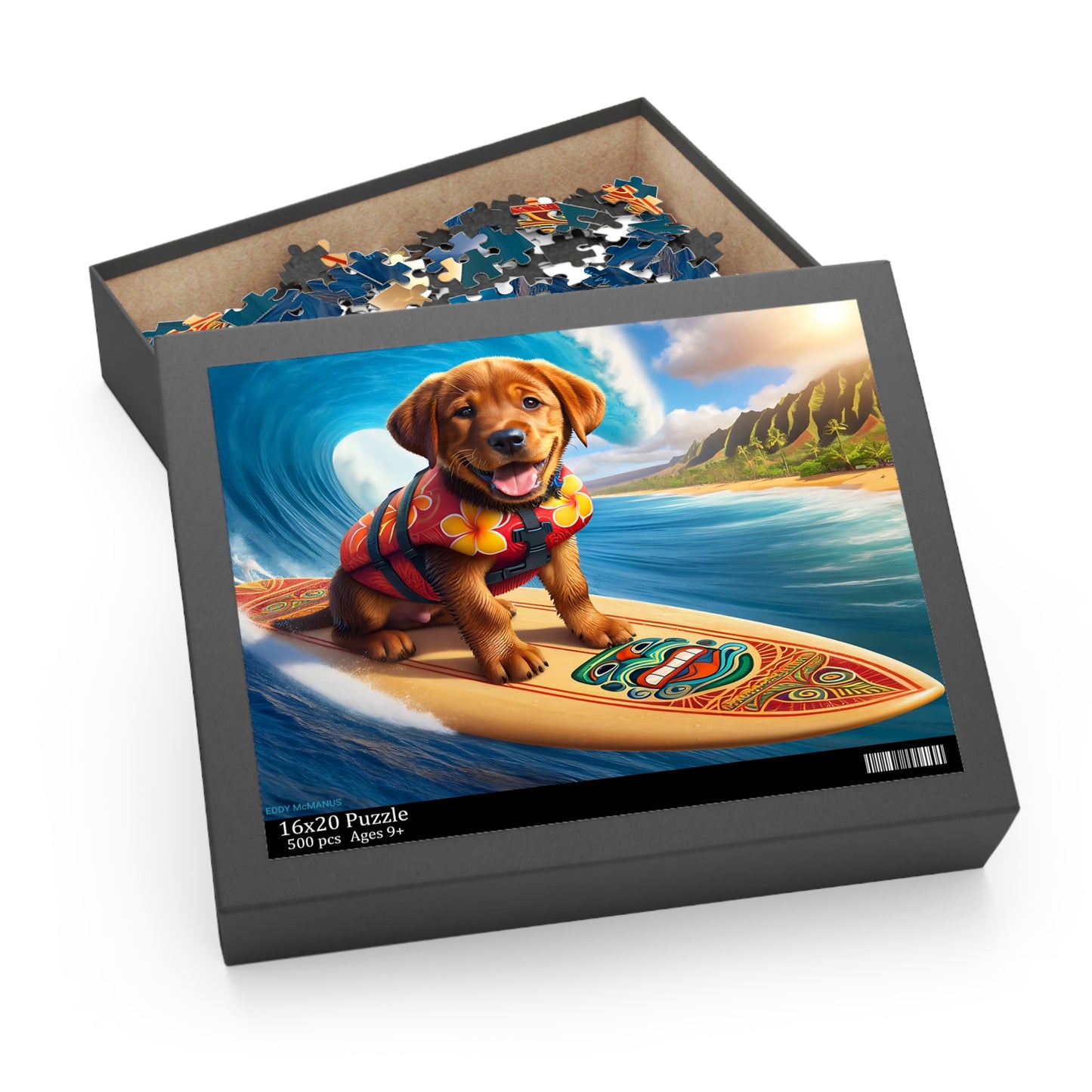 Surf Pups! Surfing Labrador Puppy Puzzle 11 - (120, 252, 500-Piece)