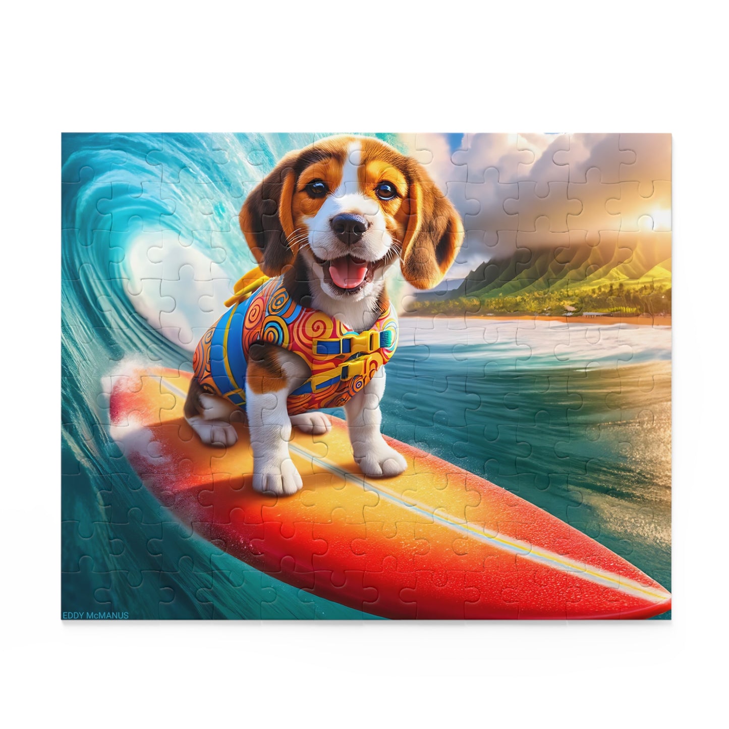 Surf Pups! Surfing Beagle Puppy Puzzle 1 - (120, 252, 500-Piece)
