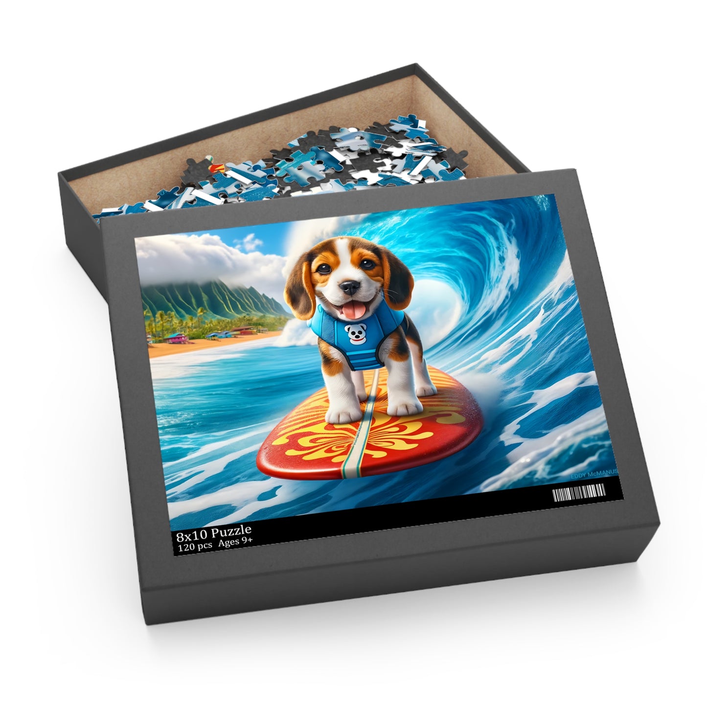 Surf Pups! Surfing Beagle Puppy Puzzle 3 (120, 252, 500-Piece)