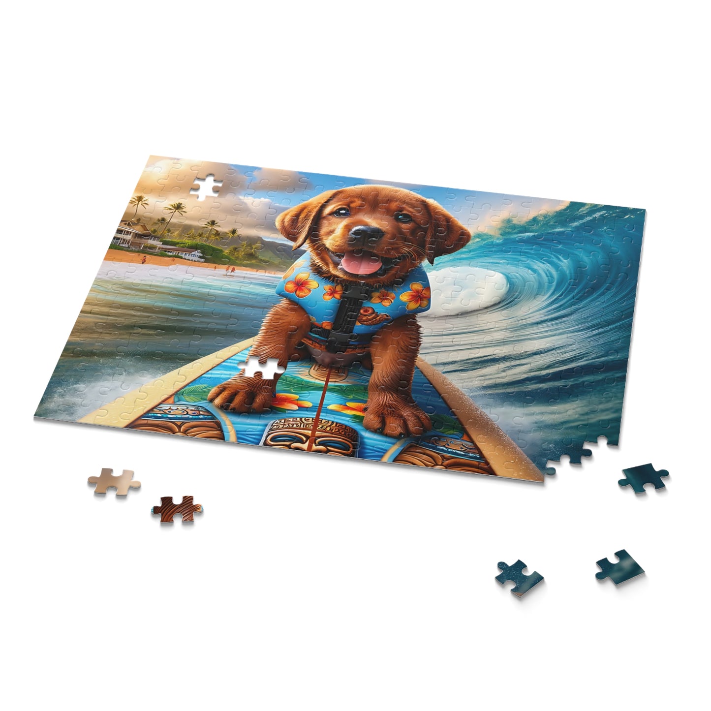Surf Pups! Surfing Labrador Puppy Puzzle 8 - (120, 252, 500-Piece)