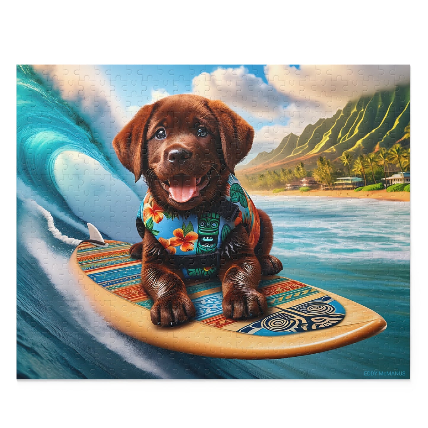 Surf Pups! Surfing Labrador Puppy Puzzle 7 - (120, 252, 500-Piece)