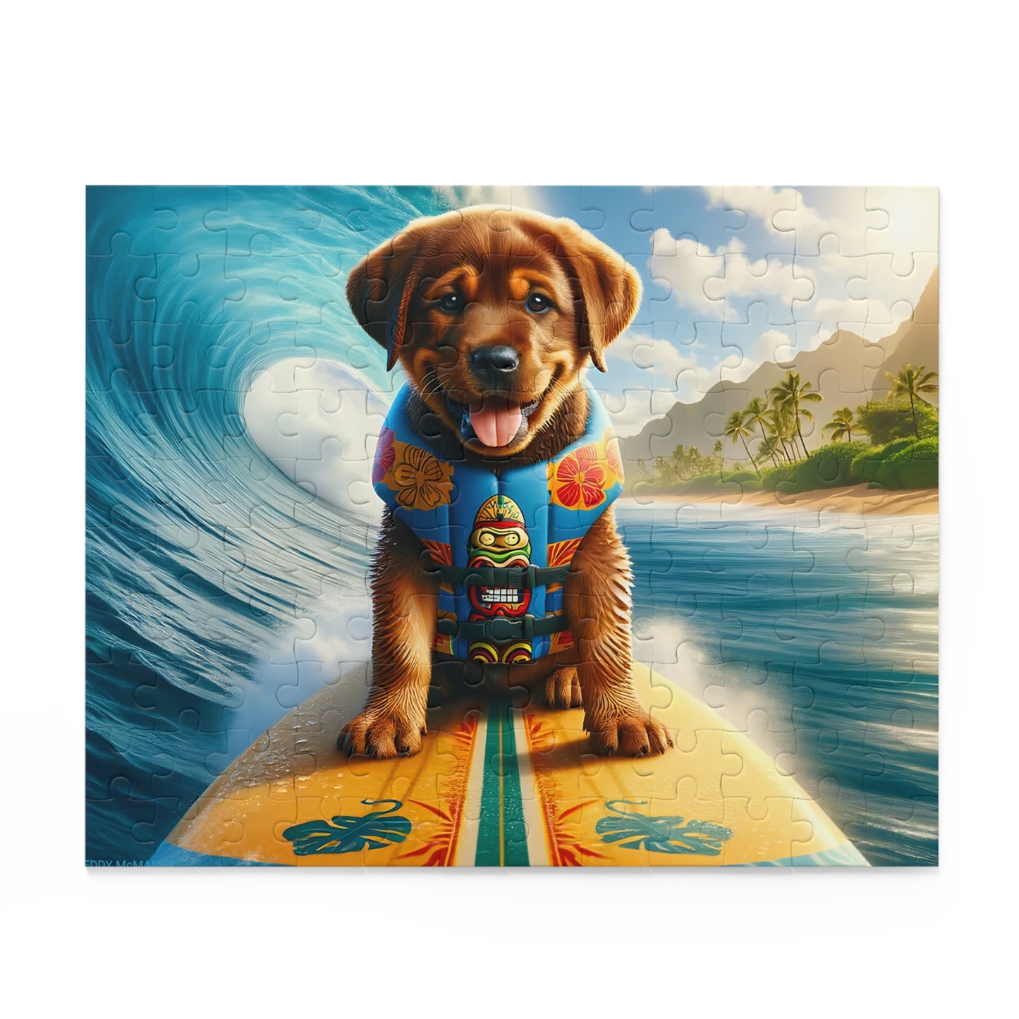 Surf Pups! Surfing Labrador Puppy Puzzle 12 - (120, 252, 500-Piece)