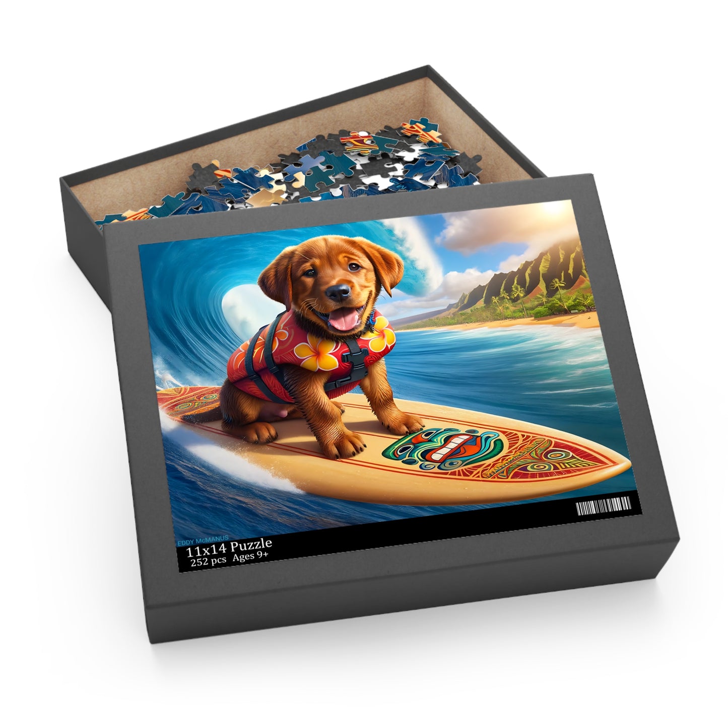 Surf Pups! Surfing Labrador Puppy Puzzle 11 - (120, 252, 500-Piece)