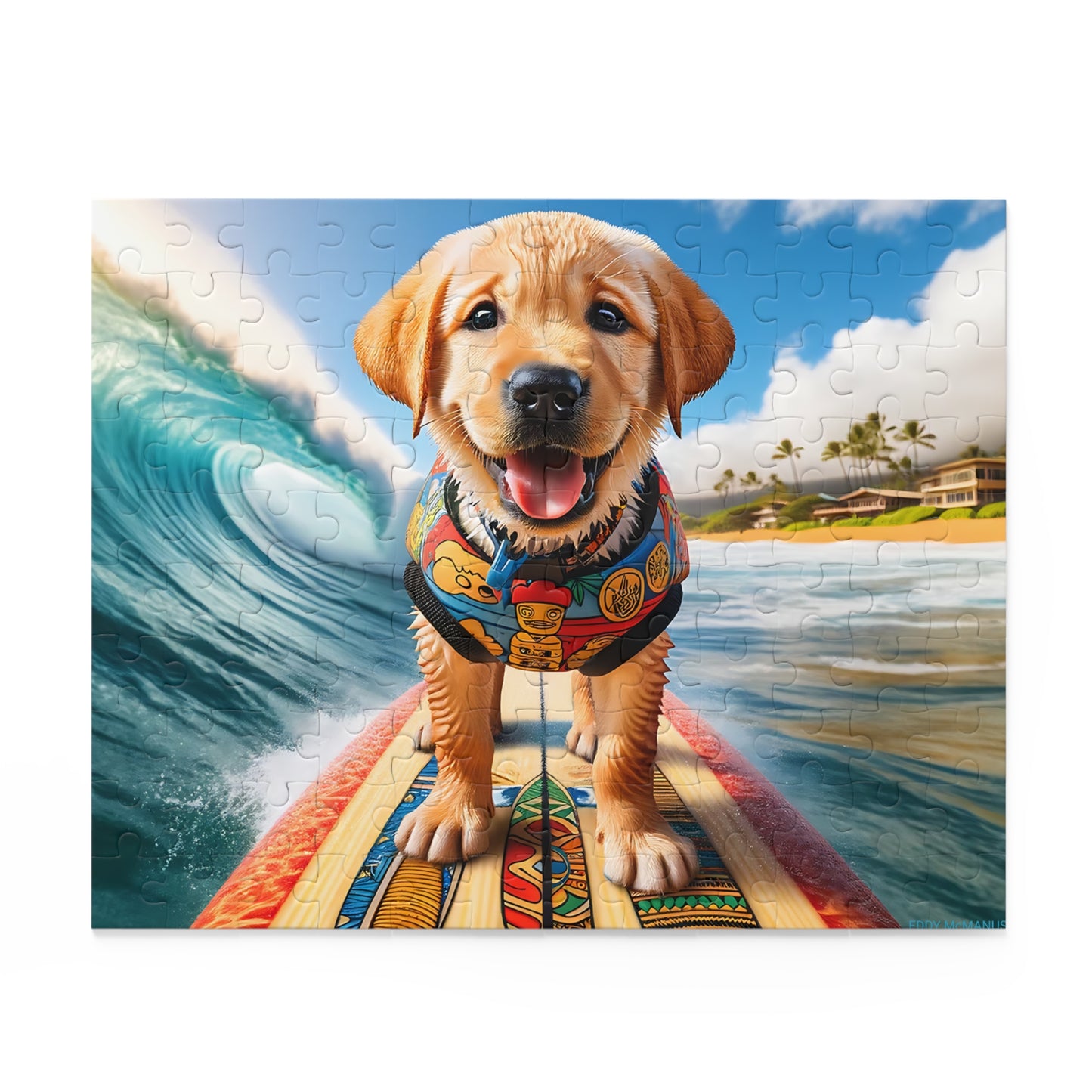 Surf Pups! Surfing Labrador Puppy Puzzle 4 - (120, 252, 500-Piece)