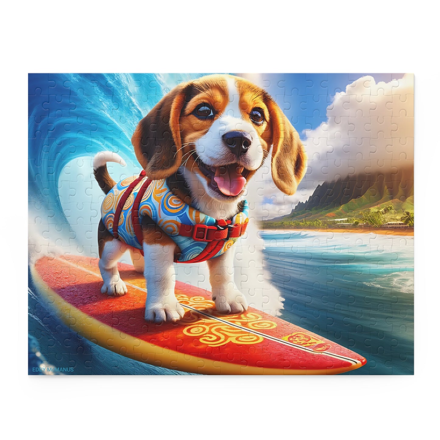 Surf Pups! Surfing Beagle Puppy Puzzle 2 (120, 252, 500-Piece)
