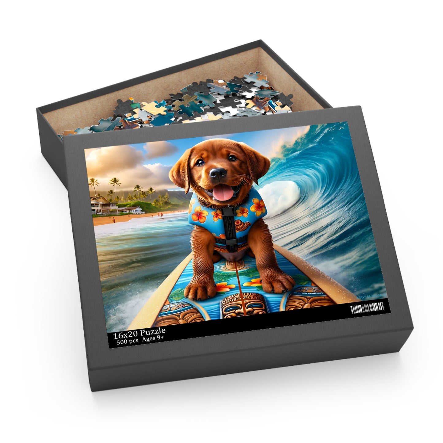 Surf Pups! Surfing Labrador Puppy Puzzle 8 - (120, 252, 500-Piece)
