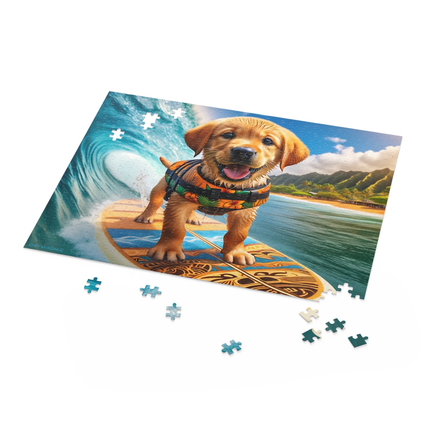 Surf Pups! Surfing Labrador Puppy Puzzle 1 - (120, 252, 500-Piece)