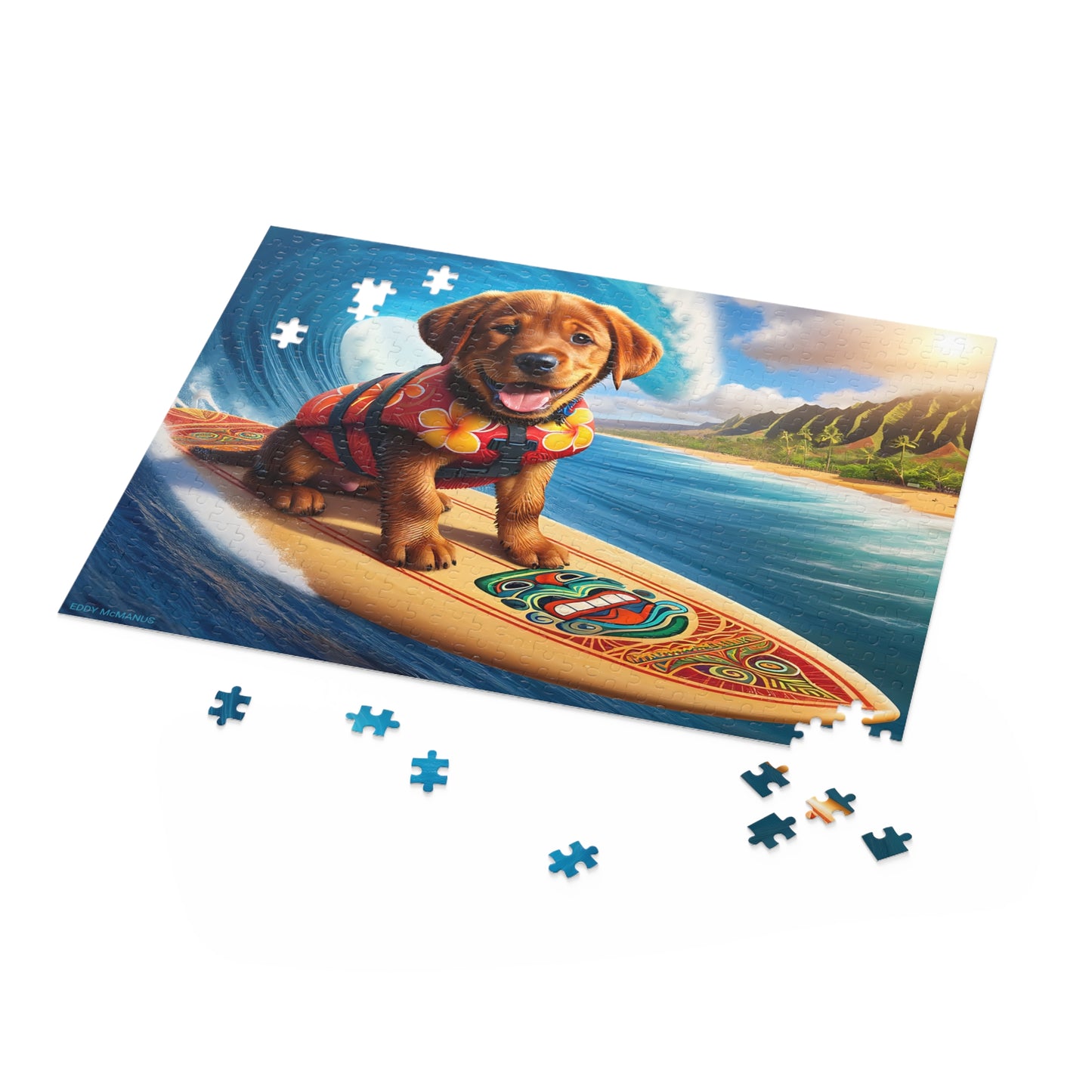 Surf Pups! Surfing Labrador Puppy Puzzle 11 - (120, 252, 500-Piece)