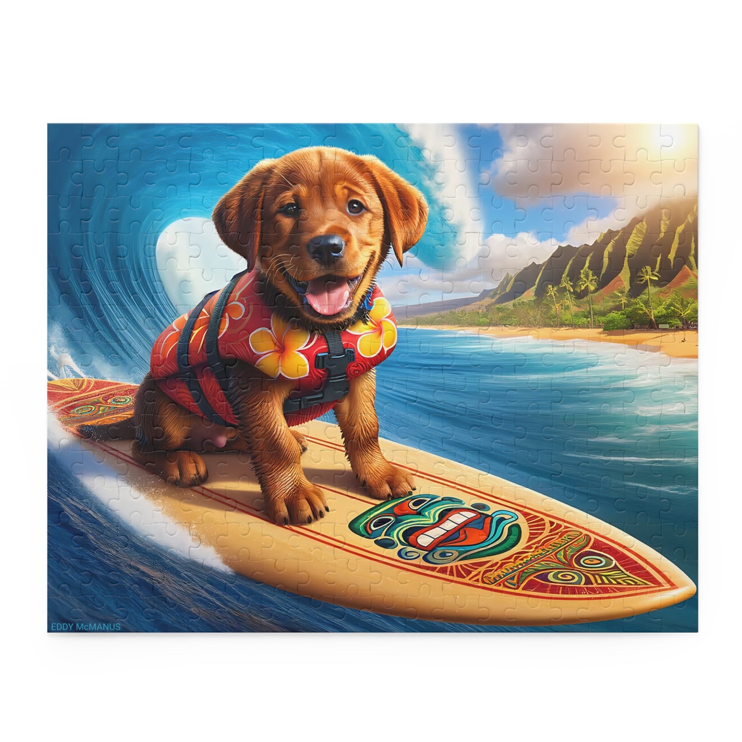 Surf Pups! Surfing Labrador Puppy Puzzle 11 - (120, 252, 500-Piece)