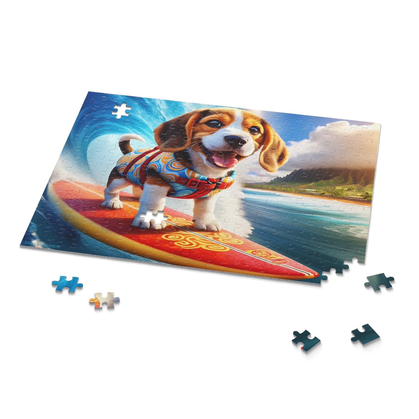 Surf Pups! Surfing Beagle Puppy Puzzle 2 (120, 252, 500-Piece)