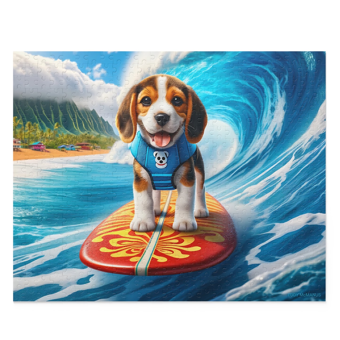 Surf Pups! Surfing Beagle Puppy Puzzle 3 (120, 252, 500-Piece)