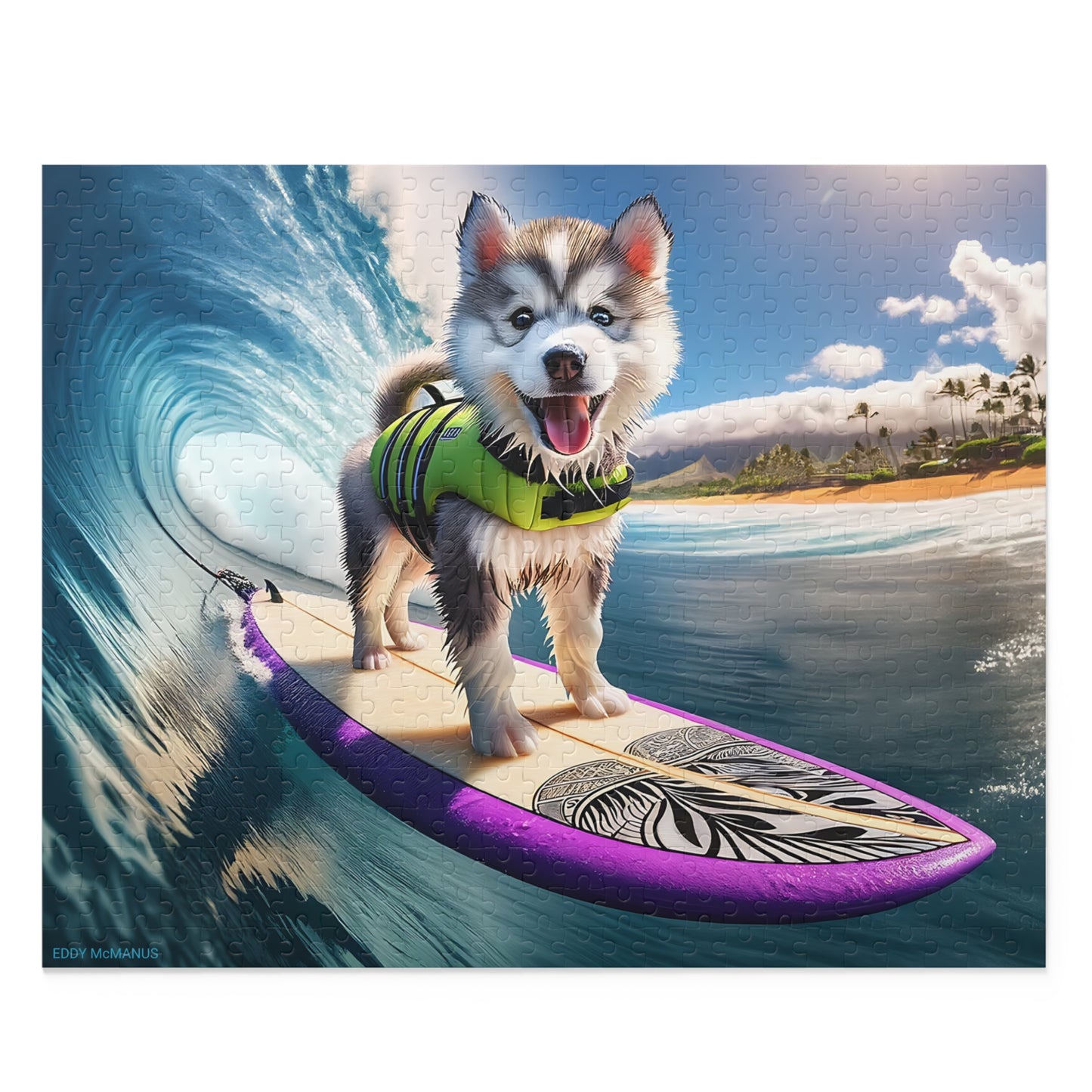 Surf Pups! Surfing Husky Puppy Puzzle 4 - (120, 252, 500-Piece)