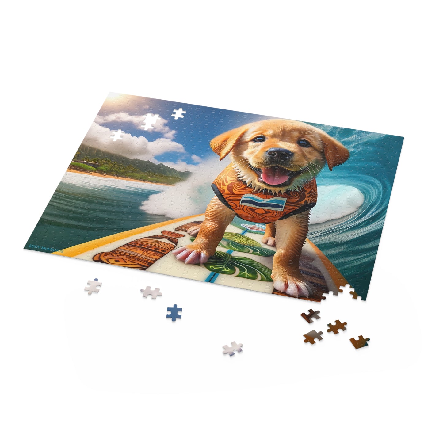 Surf Pups! Surfing Labrador Puppy Puzzle 2 - (120, 252, 500-Piece)