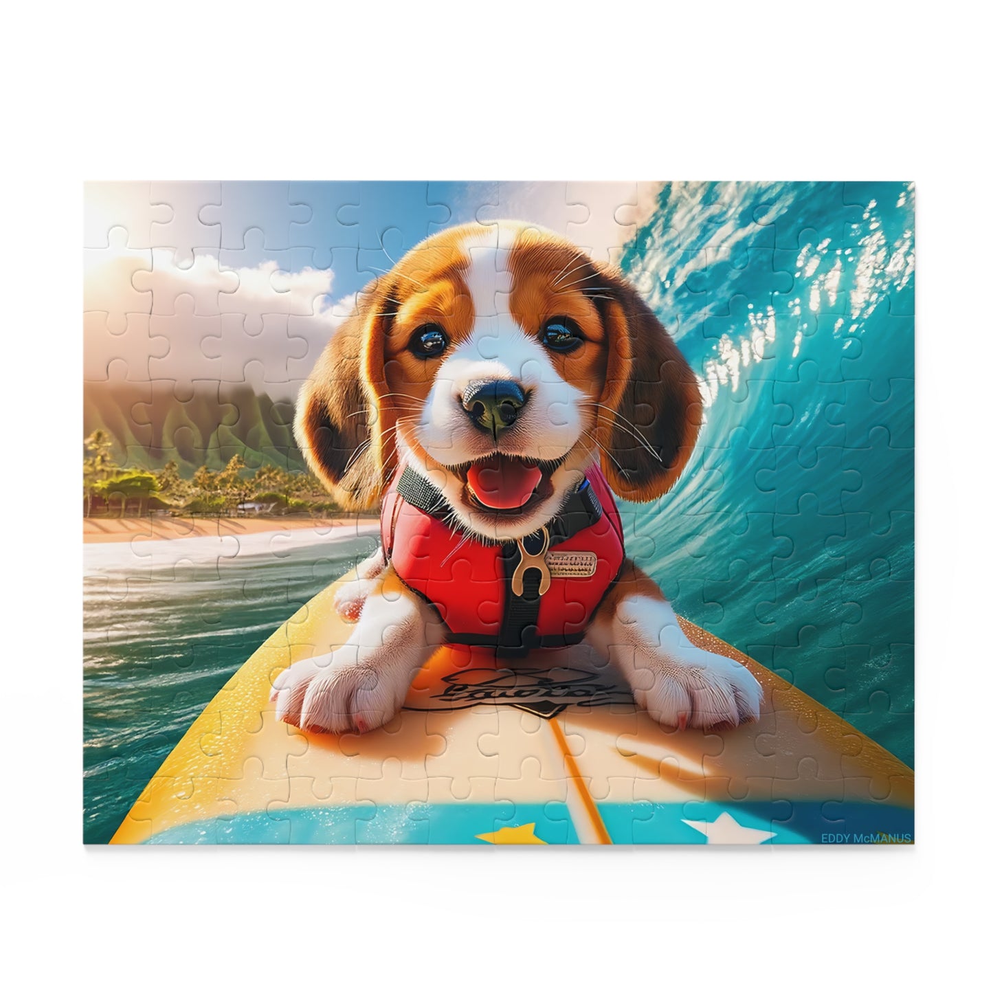 Surf Pups! Surfing Beagle Puppy Puzzle 10 (120, 252, 500-Piece)