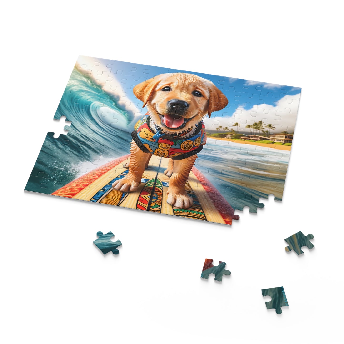 Surf Pups! Surfing Labrador Puppy Puzzle 4 - (120, 252, 500-Piece)