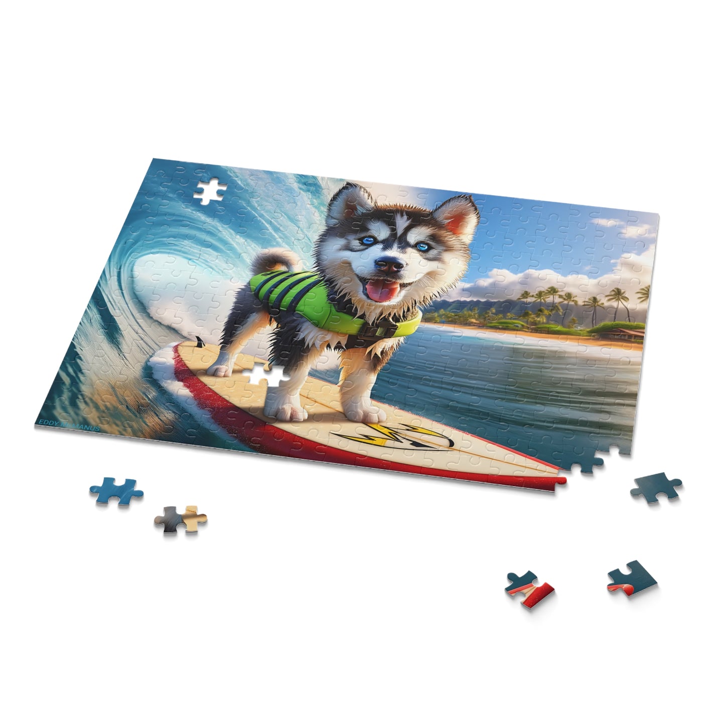 Surf Pups! Surfing Husky Puppy Puzzle 6 - (120, 252, 500-Piece)