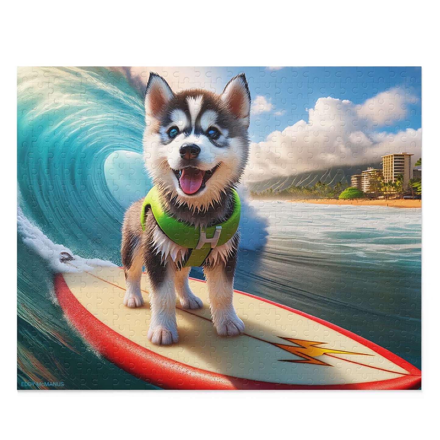 Surf Pups! Surfing Husky Puppy Puzzle 5 - (120, 252, 500-Piece)