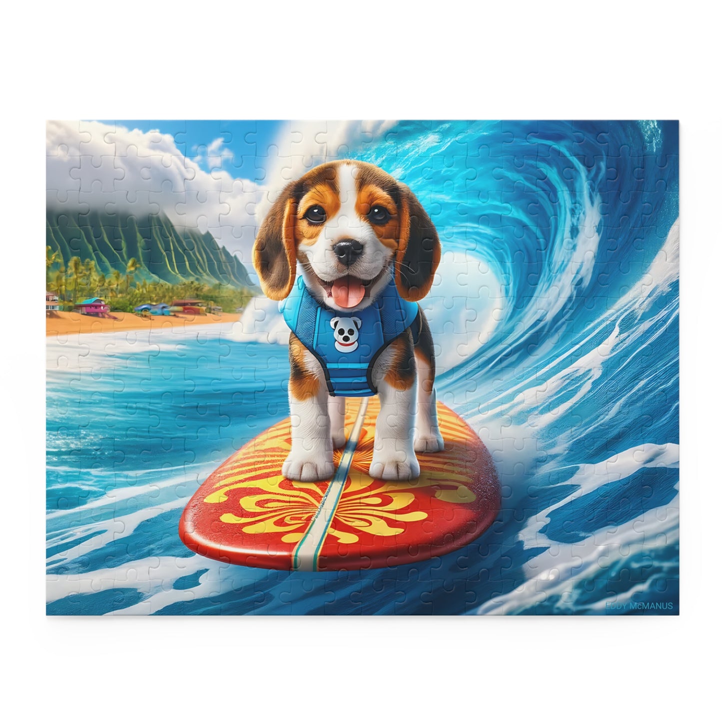 Surf Pups! Surfing Beagle Puppy Puzzle 3 (120, 252, 500-Piece)
