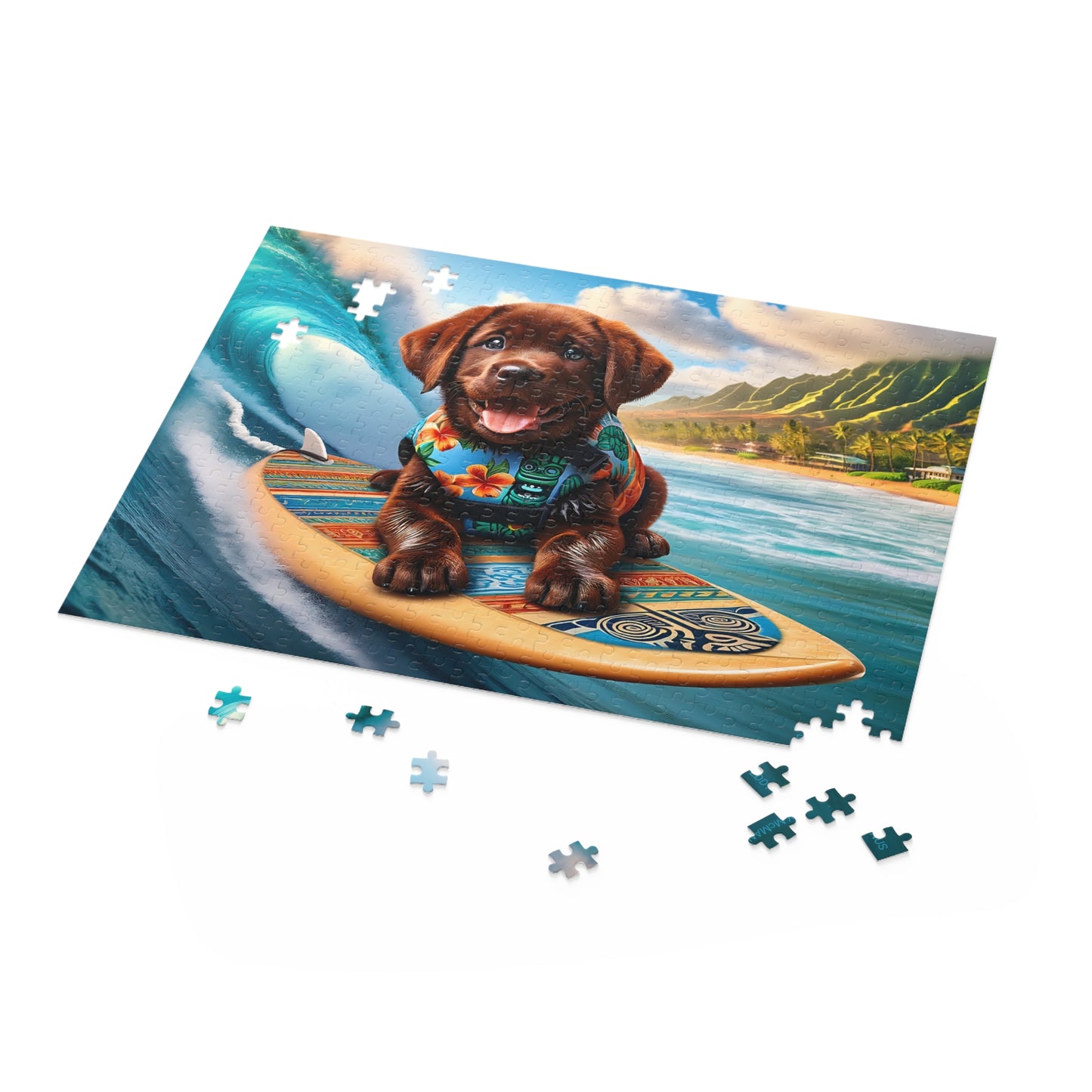 Surf Pups! Surfing Labrador Puppy Puzzle 7 - (120, 252, 500-Piece)