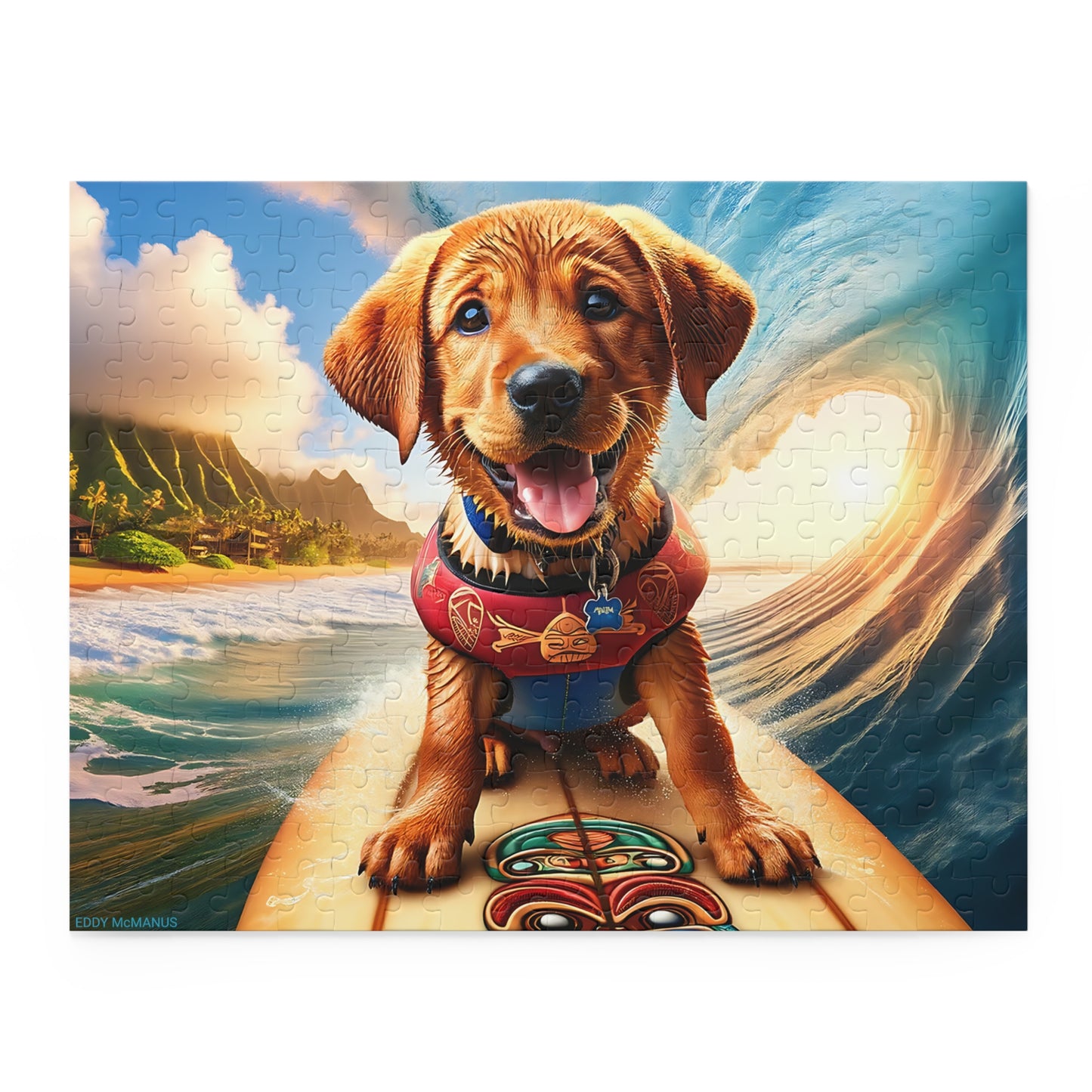 Surf Pups! Surfing Labrador Puppy Puzzle 9 - (120, 252, 500-Piece)