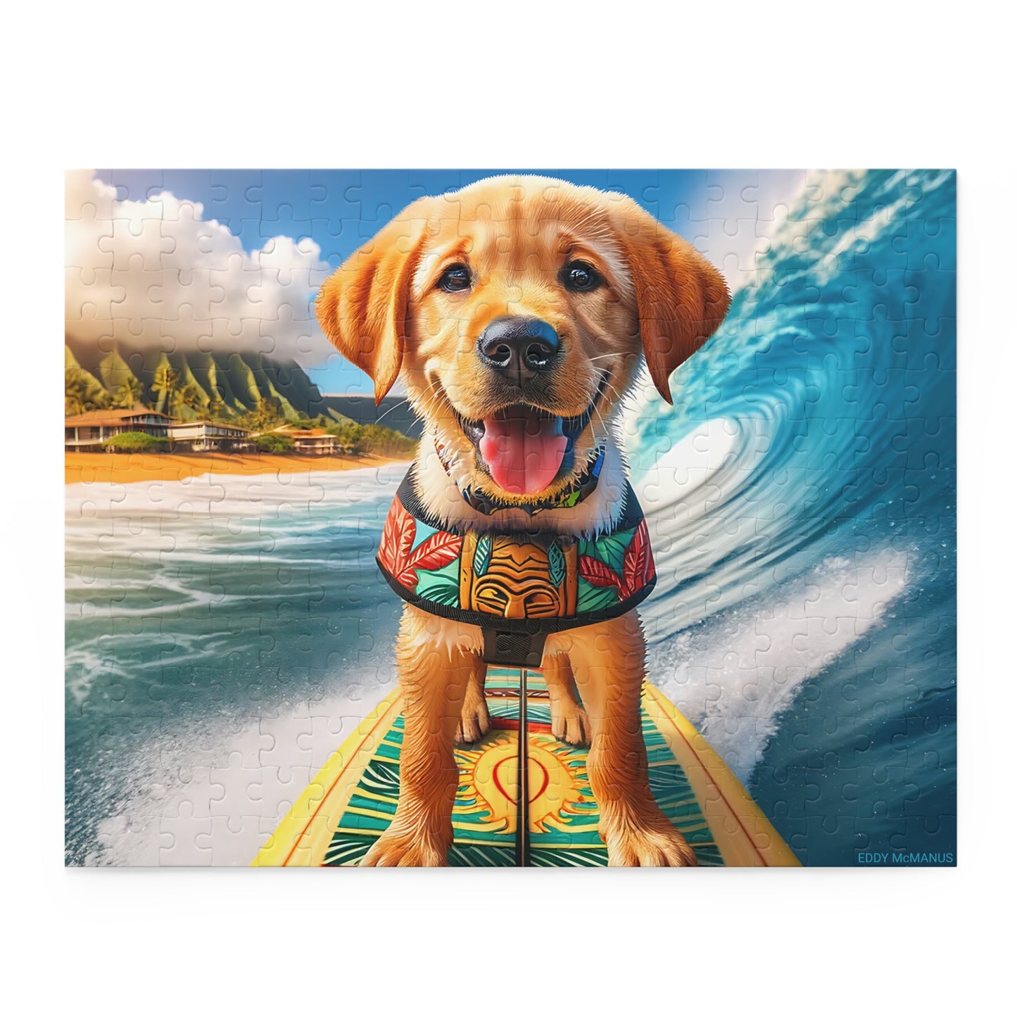 Surf Pups! Surfing Labrador Puppy Puzzle 3 - (120, 252, 500-Piece)
