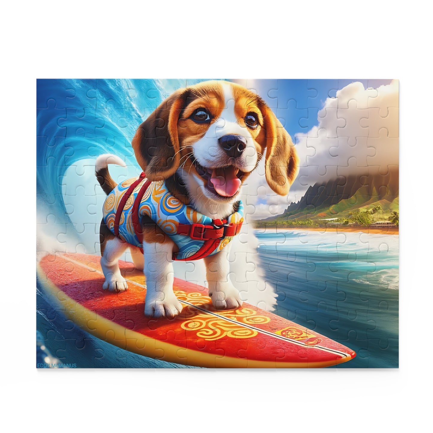 Surf Pups! Surfing Beagle Puppy Puzzle 2 (120, 252, 500-Piece)