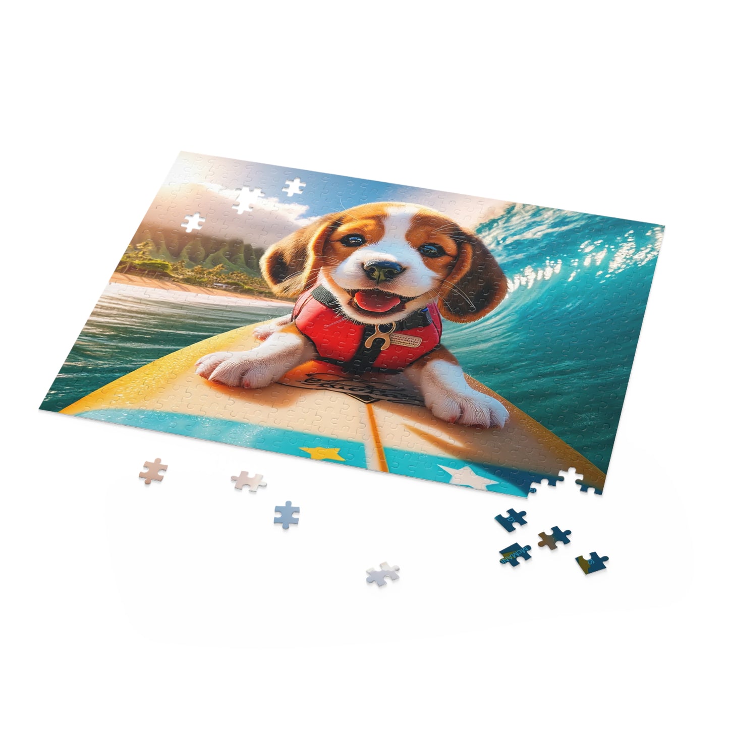 Surf Pups! Surfing Beagle Puppy Puzzle 10 (120, 252, 500-Piece)