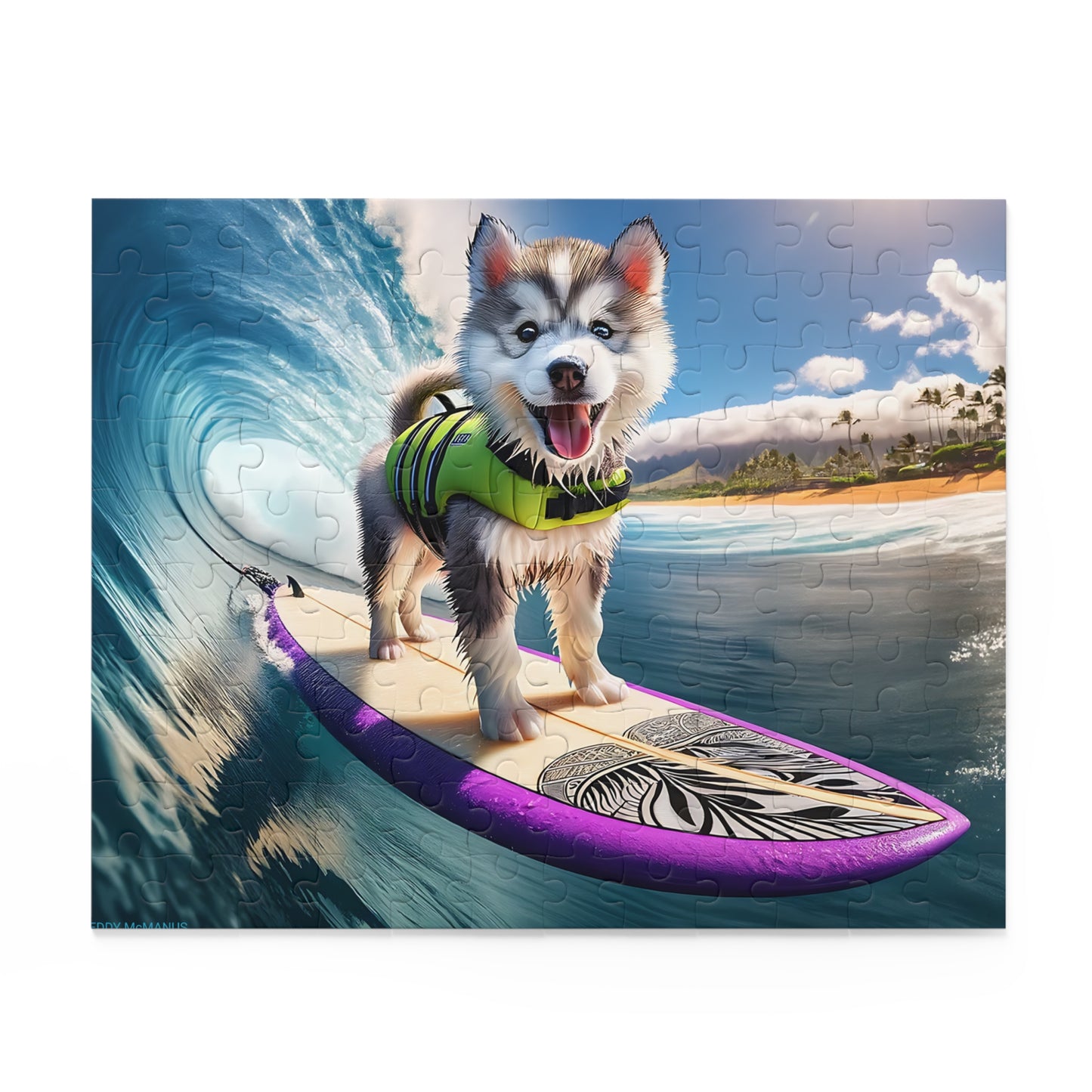 Surf Pups! Surfing Husky Puppy Puzzle 4 - (120, 252, 500-Piece)