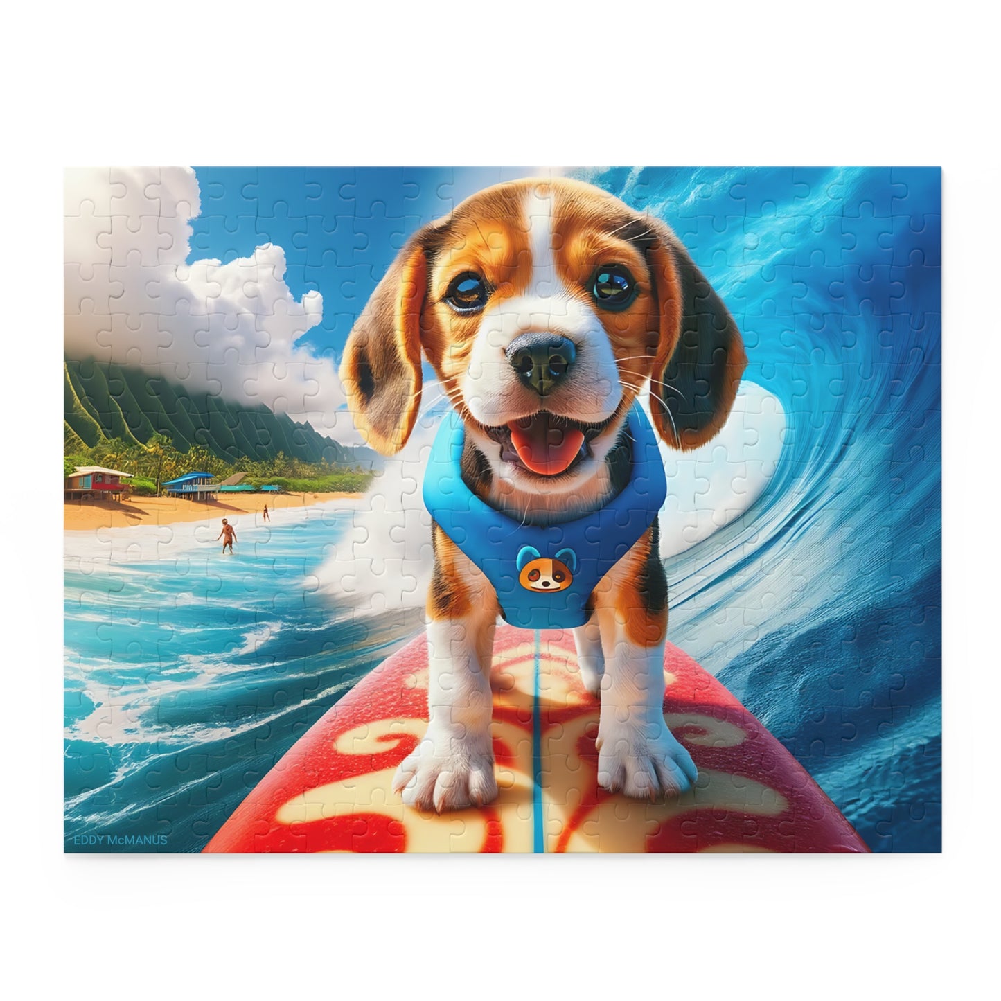 Surf Pups! Surfing Beagle Puppy Puzzle 4 (120, 252, 500-Piece)