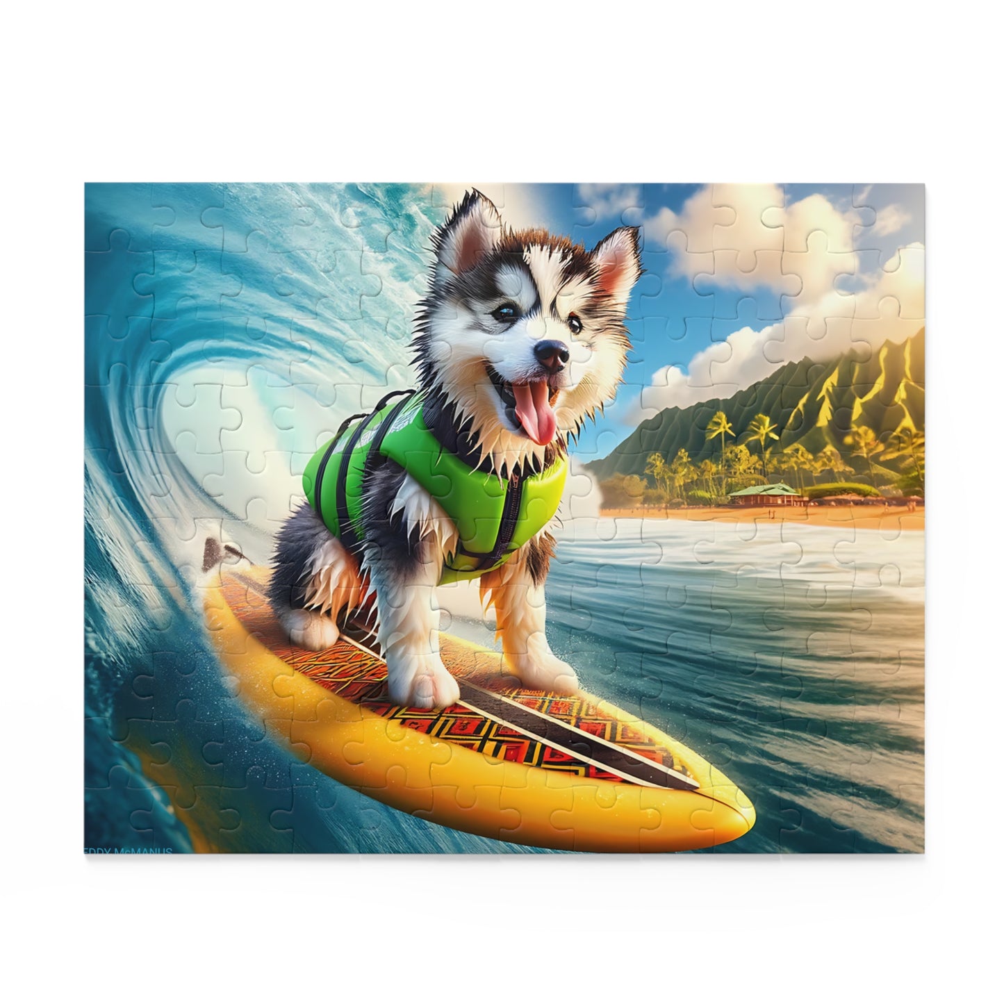 Surf Pups! Surfing Husky Puppy Puzzle 7 - (120, 252, 500-Piece)