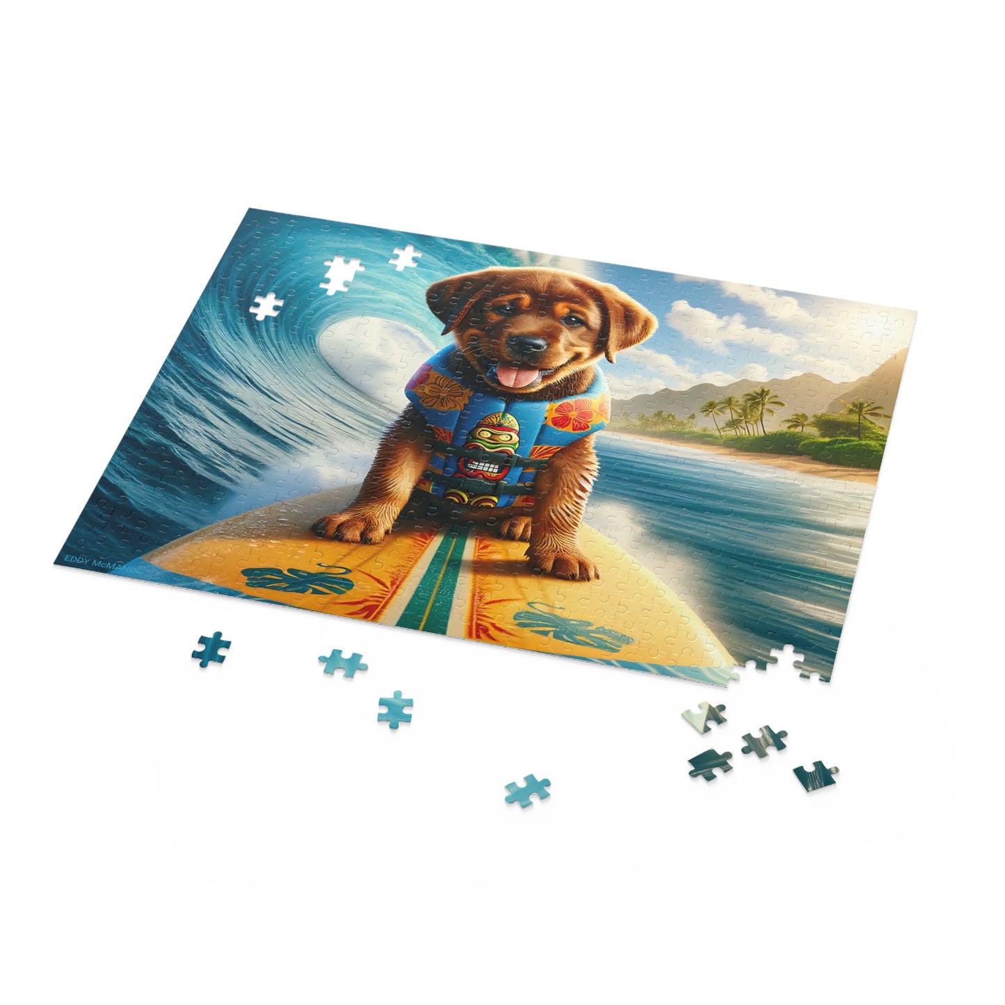 Surf Pups! Surfing Labrador Puppy Puzzle 12 - (120, 252, 500-Piece)