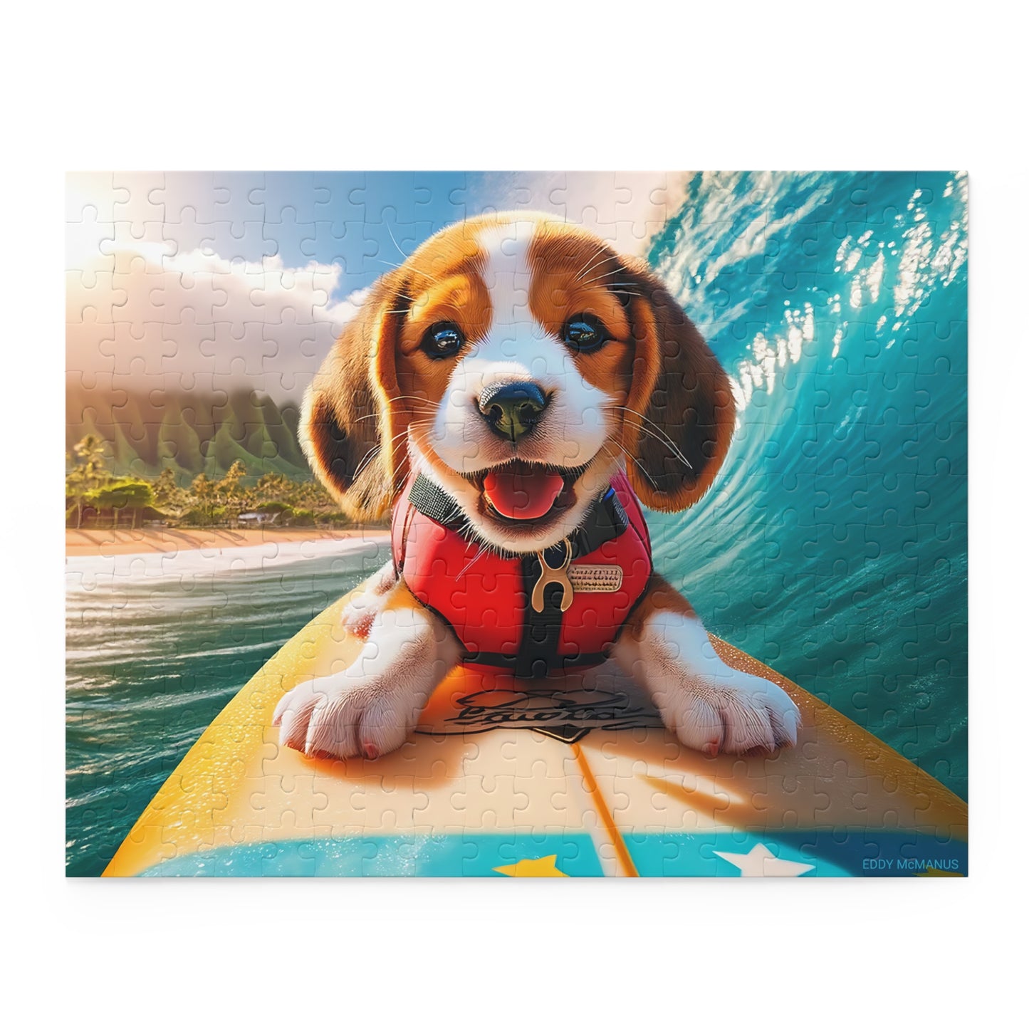 Surf Pups! Surfing Beagle Puppy Puzzle 10 (120, 252, 500-Piece)