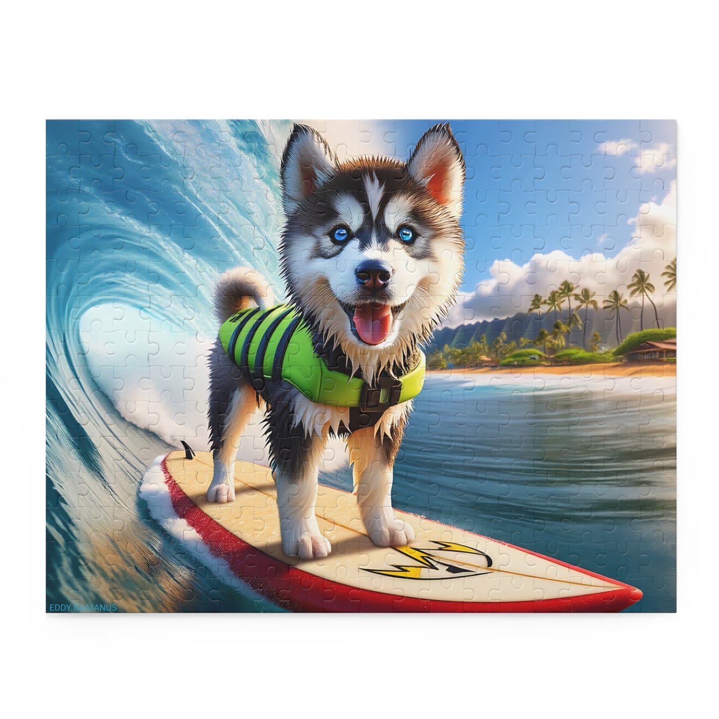 Surf Pups! Surfing Husky Puppy Puzzle 6 - (120, 252, 500-Piece)