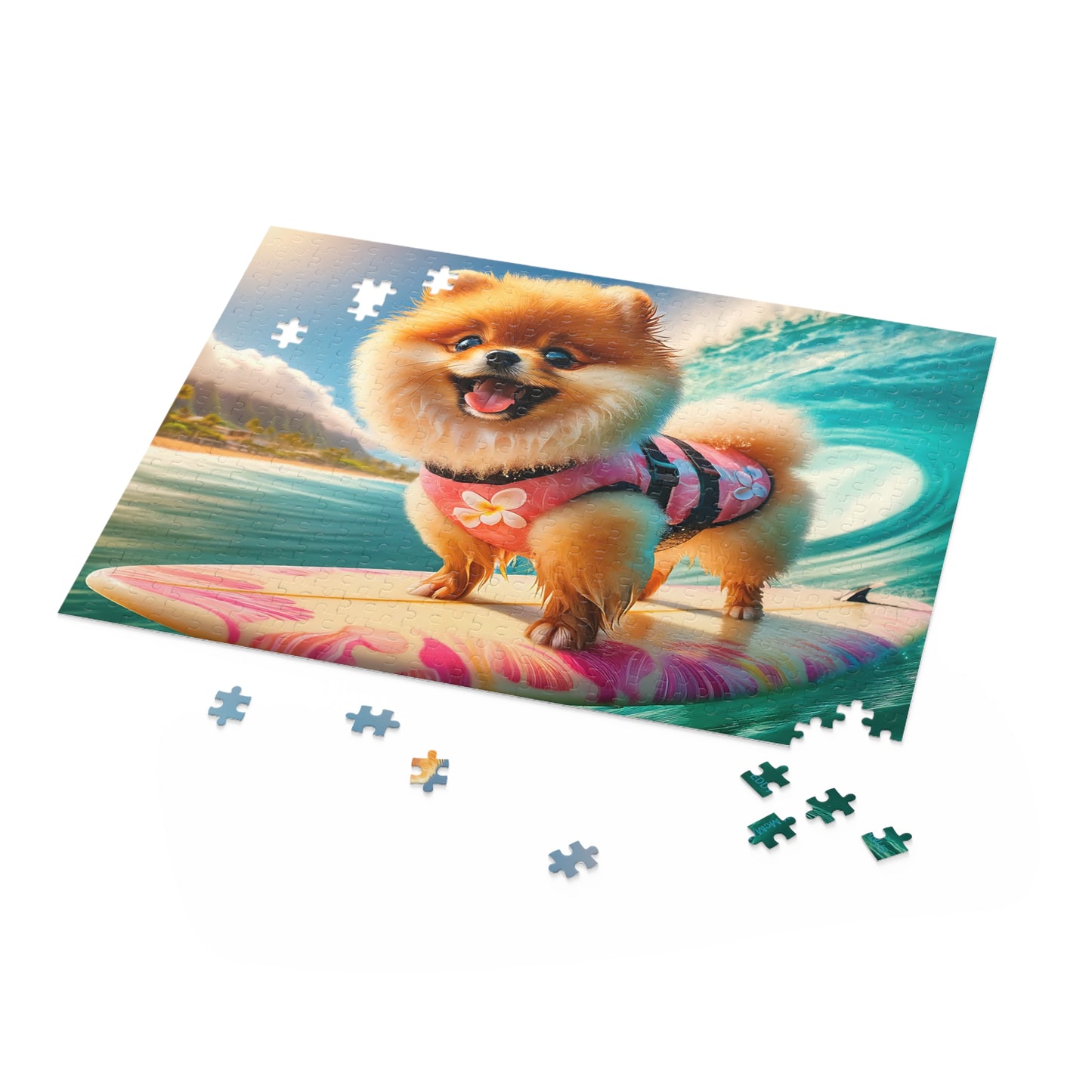 Surf Pups! Surfing Pomeranian Puppy Puzzle 11 - (120, 252, 500-Piece)