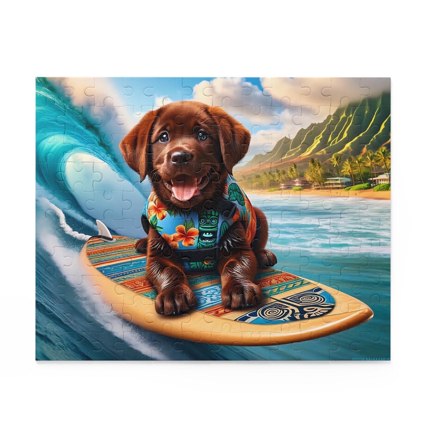 Surf Pups! Surfing Labrador Puppy Puzzle 7 - (120, 252, 500-Piece)