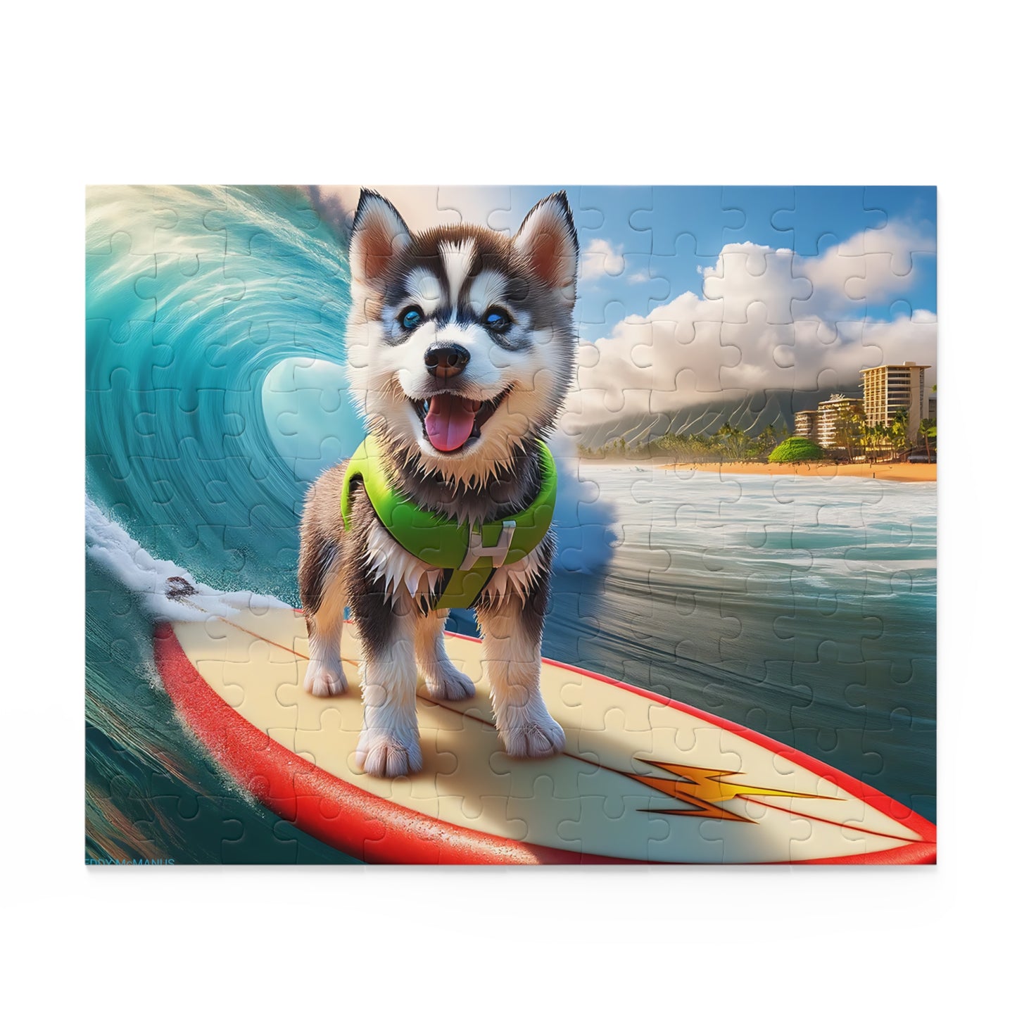 Surf Pups! Surfing Husky Puppy Puzzle 5 - (120, 252, 500-Piece)