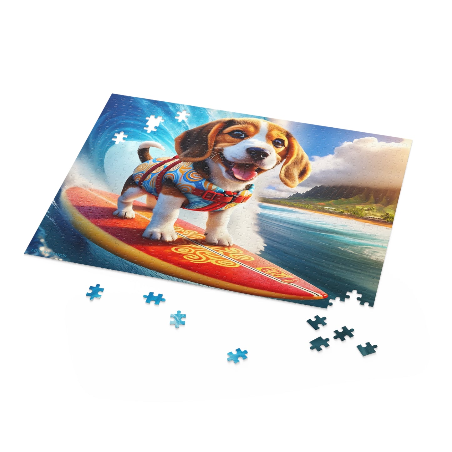 Surf Pups! Surfing Beagle Puppy Puzzle 2 (120, 252, 500-Piece)