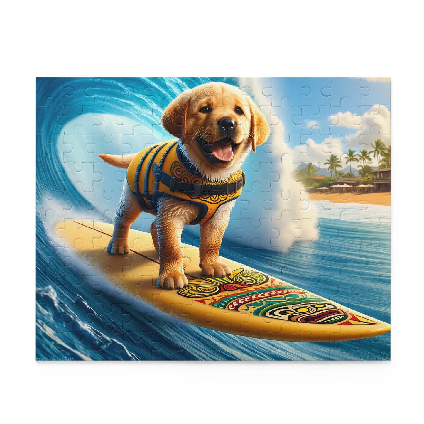 Surf Pups! Surfing Labrador Puppy Puzzle 6 - (120, 252, 500-Piece)