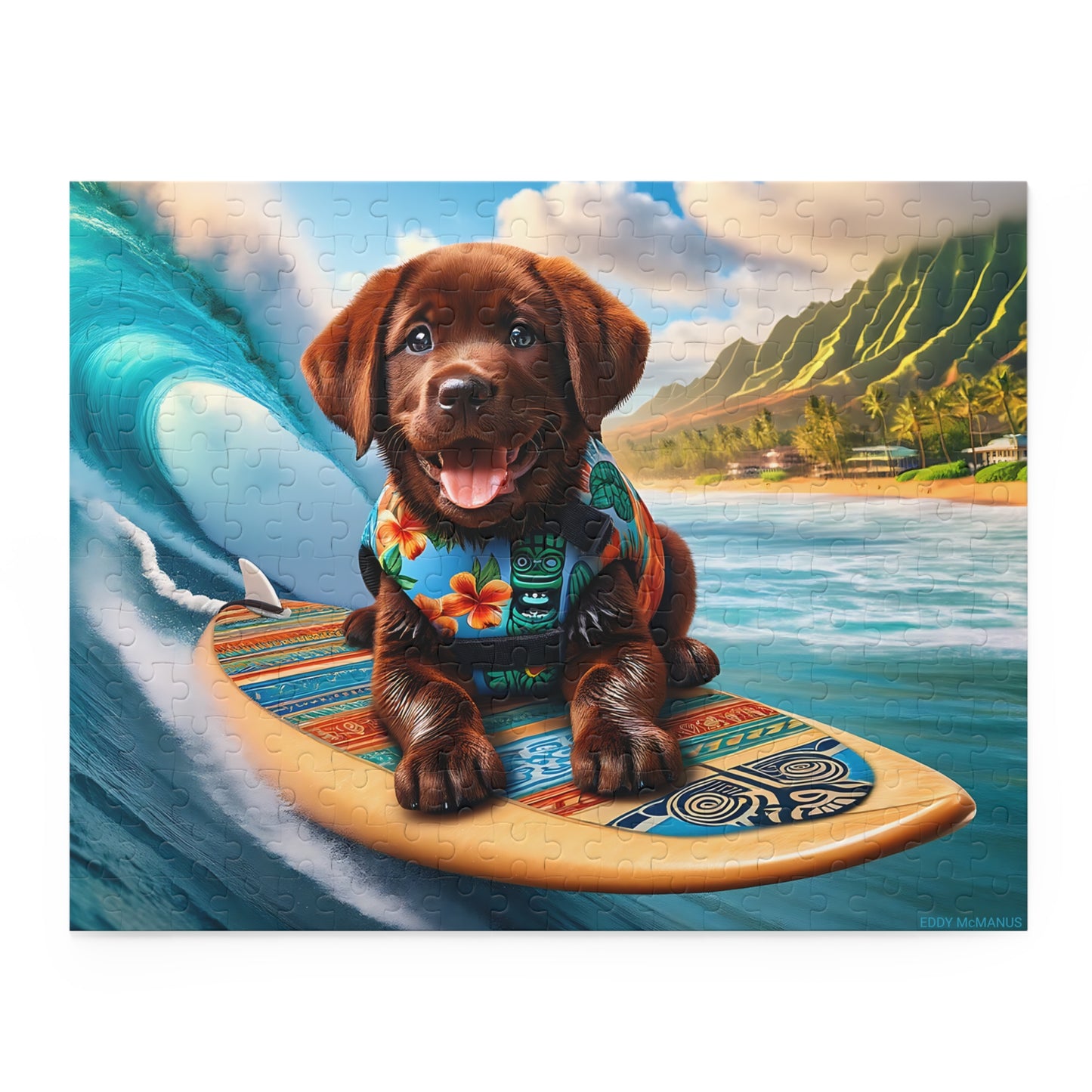 Surf Pups! Surfing Labrador Puppy Puzzle 7 - (120, 252, 500-Piece)