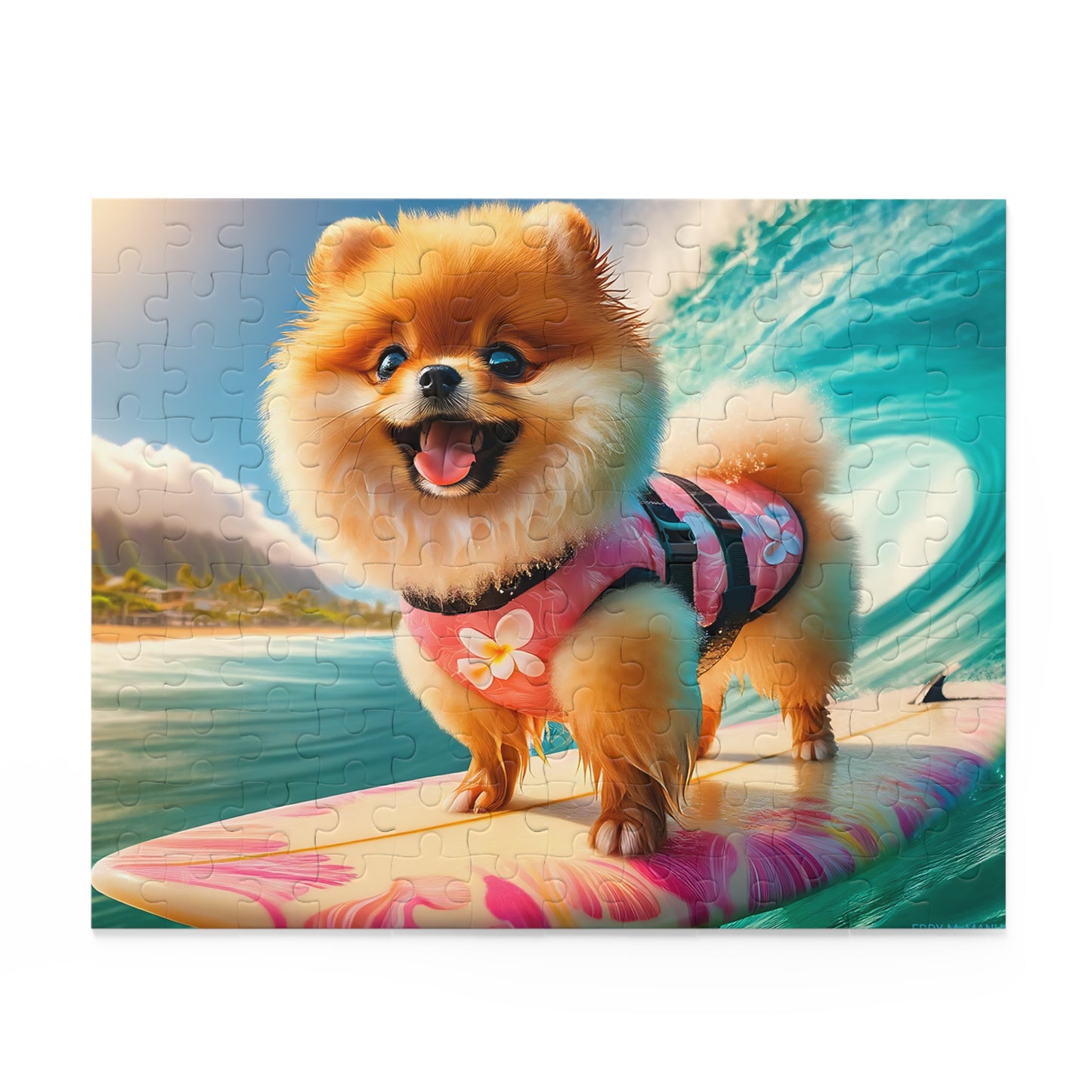 Surf Pups! Surfing Pomeranian Puppy Puzzle 11 - (120, 252, 500-Piece)