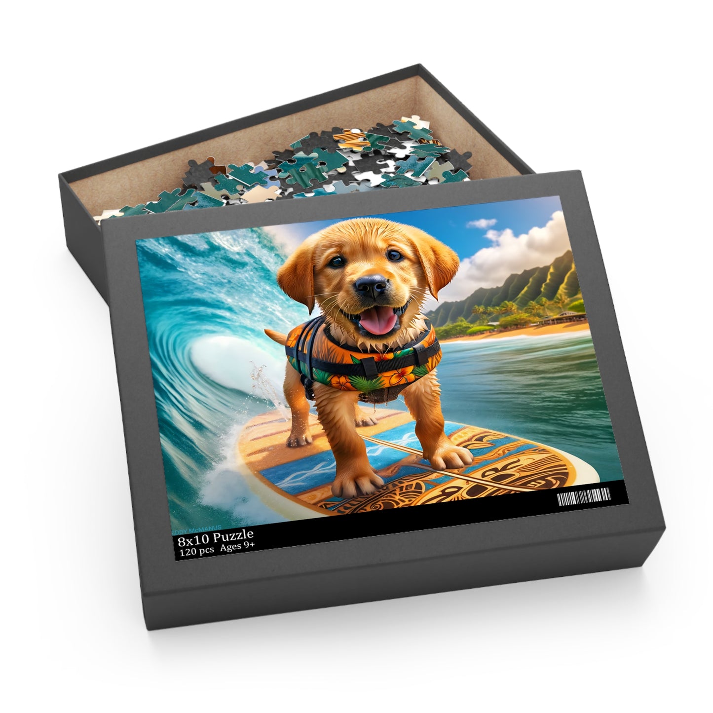 Surf Pups! Surfing Labrador Puppy Puzzle 1 - (120, 252, 500-Piece)