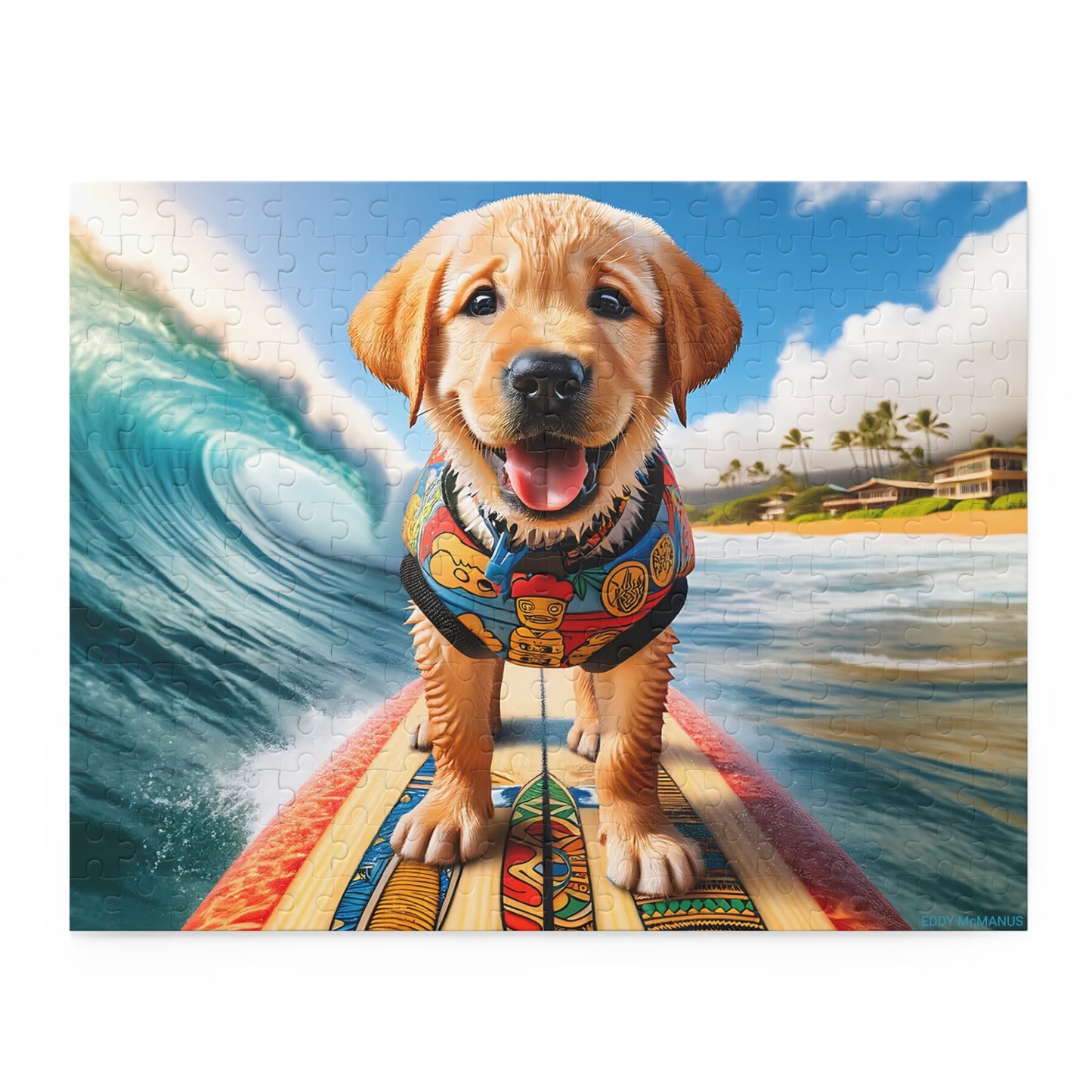 Surf Pups! Surfing Labrador Puppy Puzzle 4 - (120, 252, 500-Piece)