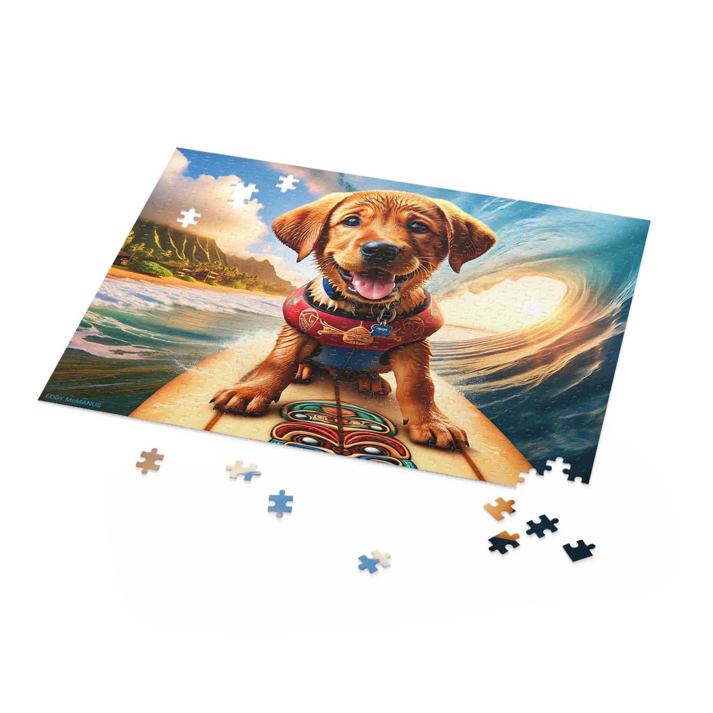 Surf Pups! Surfing Labrador Puppy Puzzle 9 - (120, 252, 500-Piece)