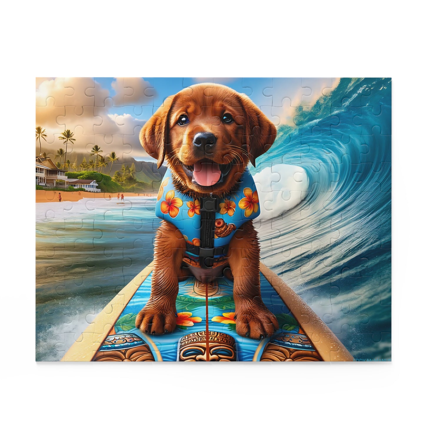 Surf Pups! Surfing Labrador Puppy Puzzle 8 - (120, 252, 500-Piece)