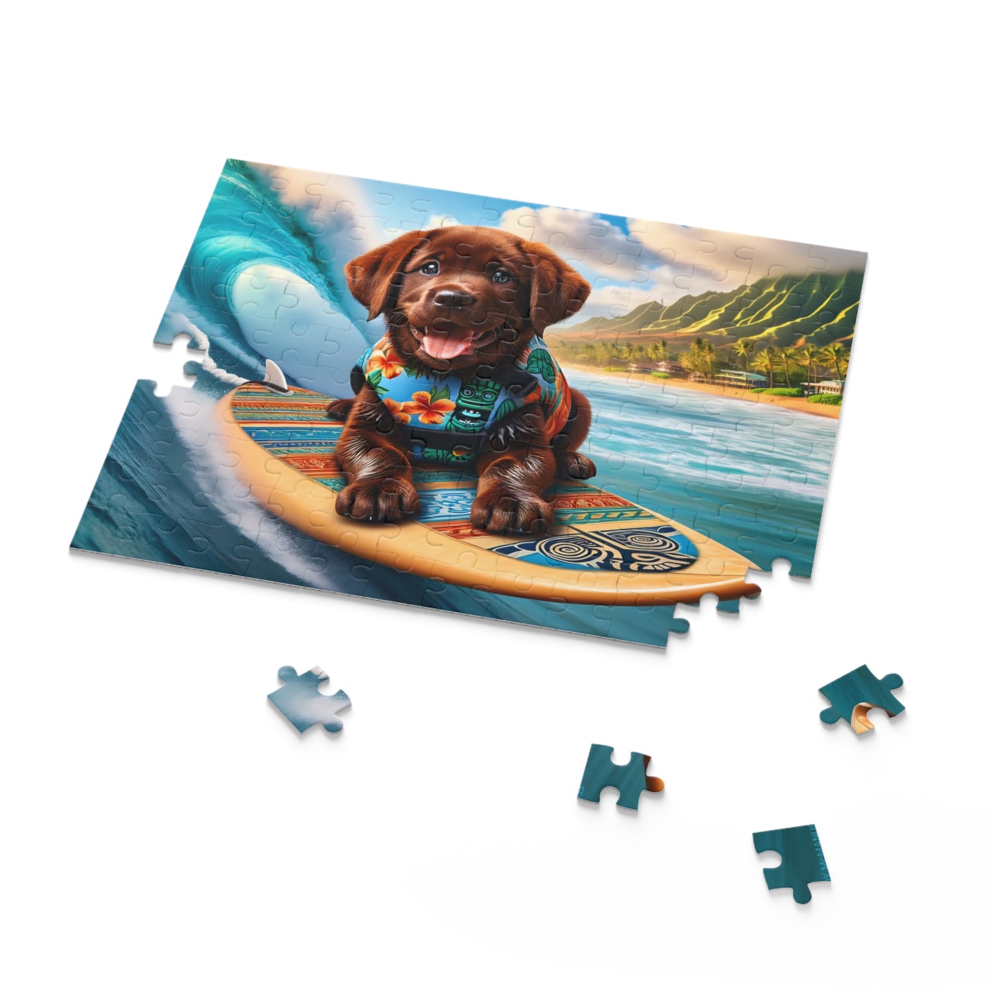 Surf Pups! Surfing Labrador Puppy Puzzle 7 - (120, 252, 500-Piece)