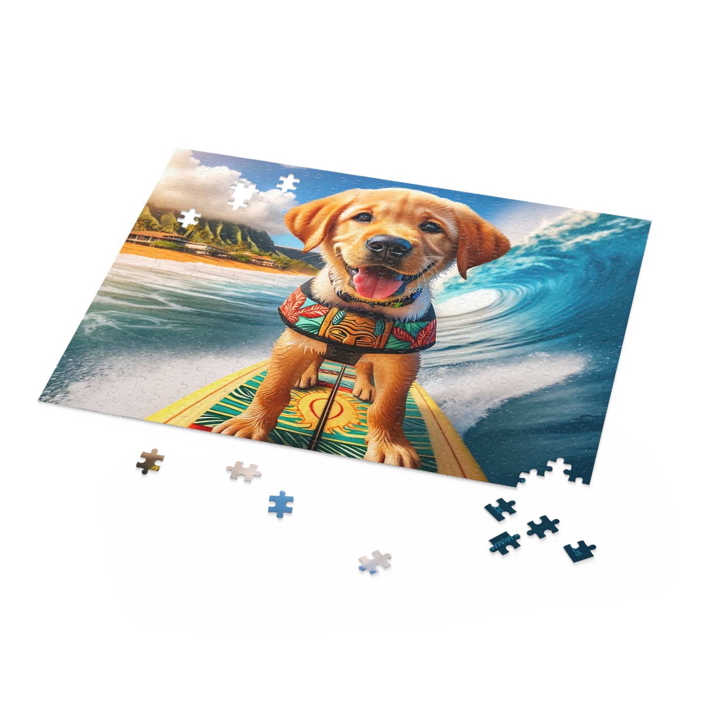 Surf Pups! Surfing Labrador Puppy Puzzle 3 - (120, 252, 500-Piece)