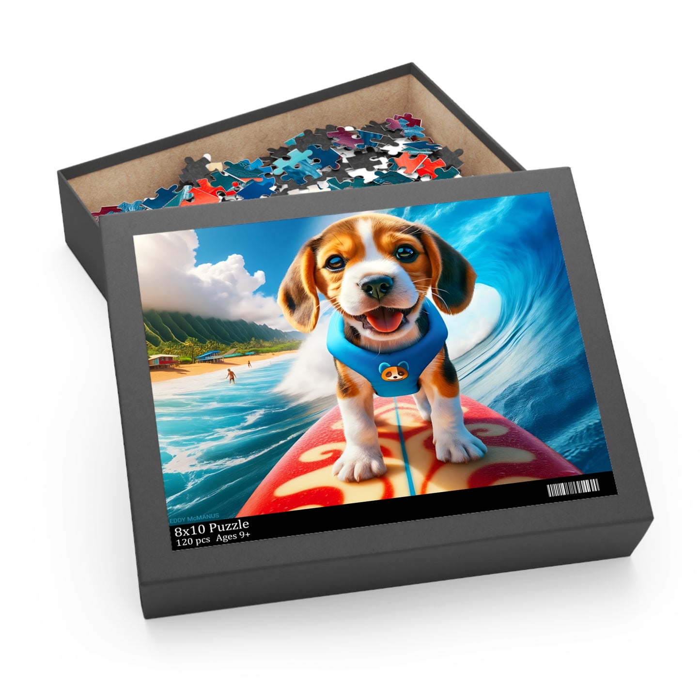 Surf Pups! Surfing Beagle Puppy Puzzle 4 (120, 252, 500-Piece)