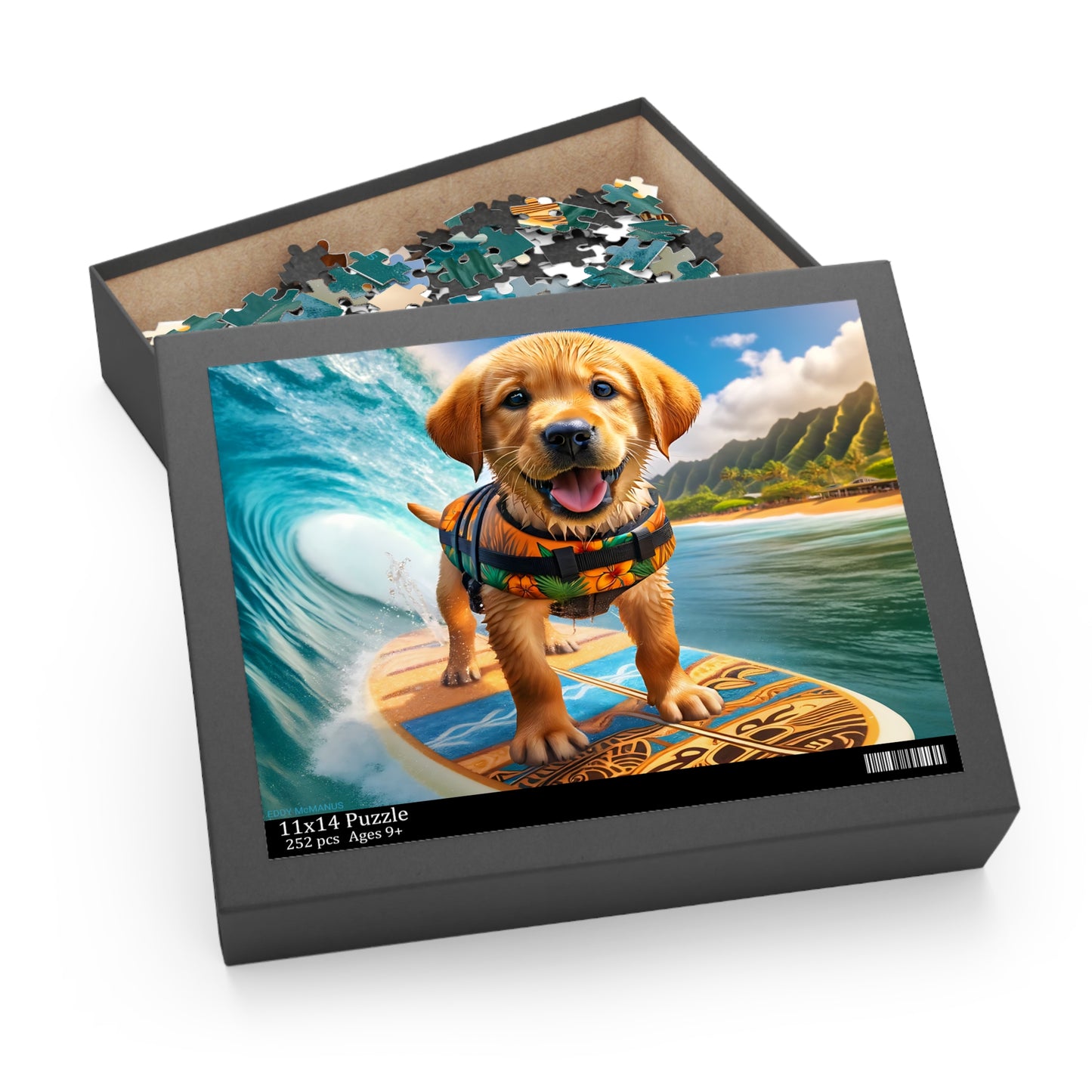 Surf Pups! Surfing Labrador Puppy Puzzle 1 - (120, 252, 500-Piece)